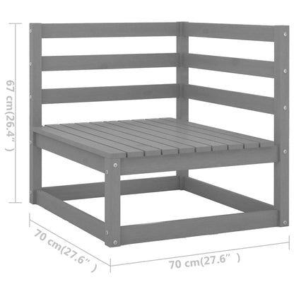 10pcs conjunto lounge de jardim + almofadões pinho maciço cinza - Leva - Me - Contigo