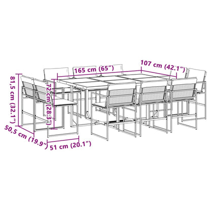 11 pcs conj. de jantar p/ jardim c/ almofadões textilene branco - Leva - Me - Contigo