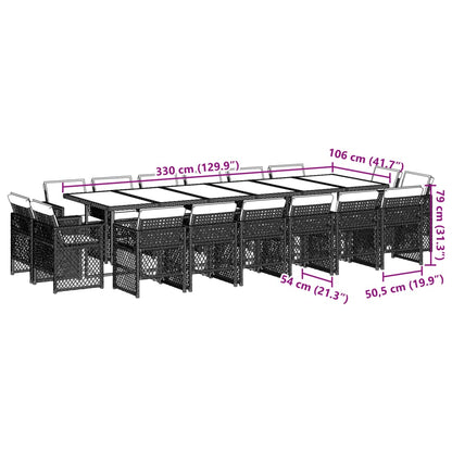 11 pcs conj. jantar jardim c/ almofadões vime PE bege misturado - Leva - Me - Contigo