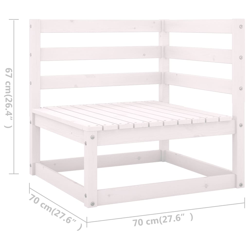 11 pcs conj. lounge de jardim c/ almofadões pinho maciço branco - Leva - Me - Contigo