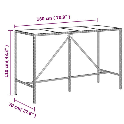 11 pcs conjunto de bar p/ jardim c/ almofadões vime PE cinzento - Leva - Me - Contigo