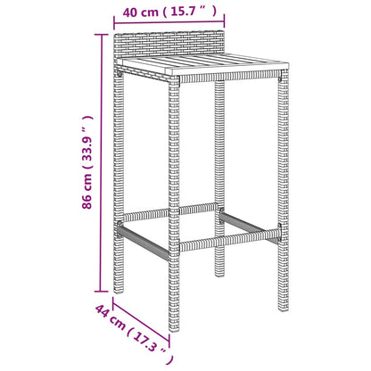 11 pcs conjunto de bar p/ jardim vime PE/acácia maciça cinzento - Leva - Me - Contigo