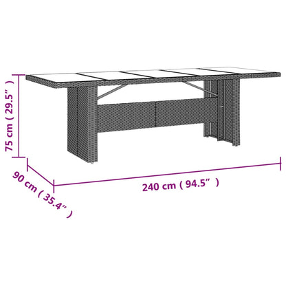 11 pcs conjunto de bistrô p/ jardim c/ almofadões vime PE bege - Leva - Me - Contigo