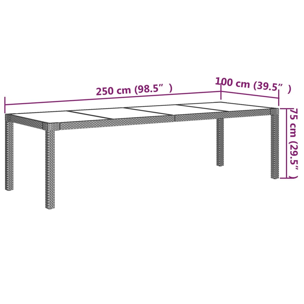 11 pcs conjunto de jantar exterior c/ almofadões vime PE preto - Leva - Me - Contigo