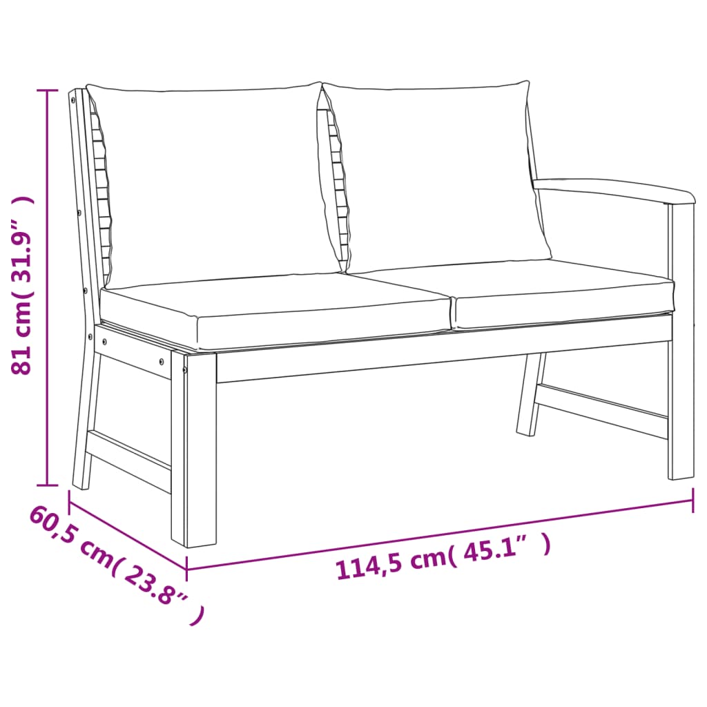 11 pcs conjunto de jantar p/ jardim c/ almofadões acácia maciça - Leva - Me - Contigo