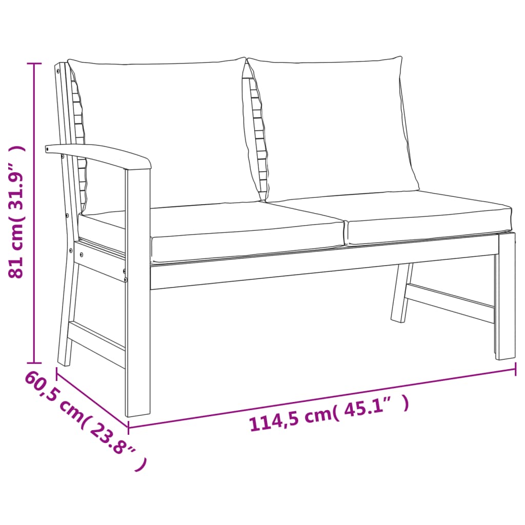 11 pcs conjunto de jantar p/ jardim c/ almofadões acácia maciça - Leva - Me - Contigo