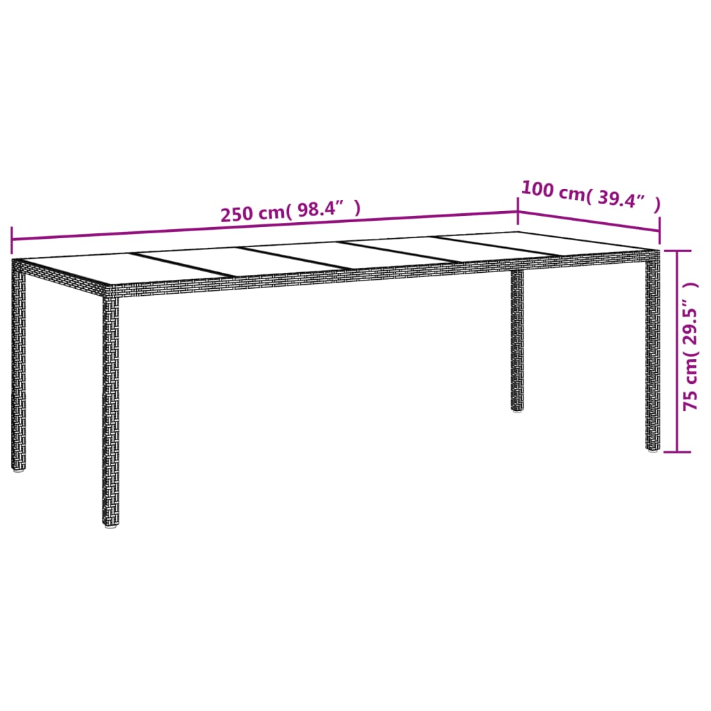 11 pcs conjunto de jantar p/ jardim c/ almofadões vime PE preto - Leva - Me - Contigo