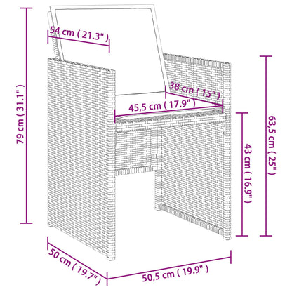 11 pcs conjunto de jantar p/ jardim com almofadões vime PE bege - Leva - Me - Contigo