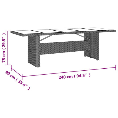 11 pcs conjunto de jantar p/ jardim com almofadões vime PE bege - Leva - Me - Contigo