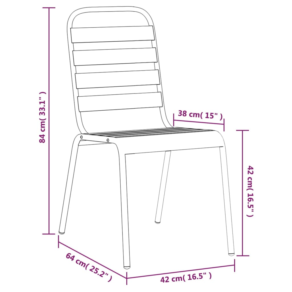 11 pcs conjunto de jantar para jardim aço antracite - Leva - Me - Contigo