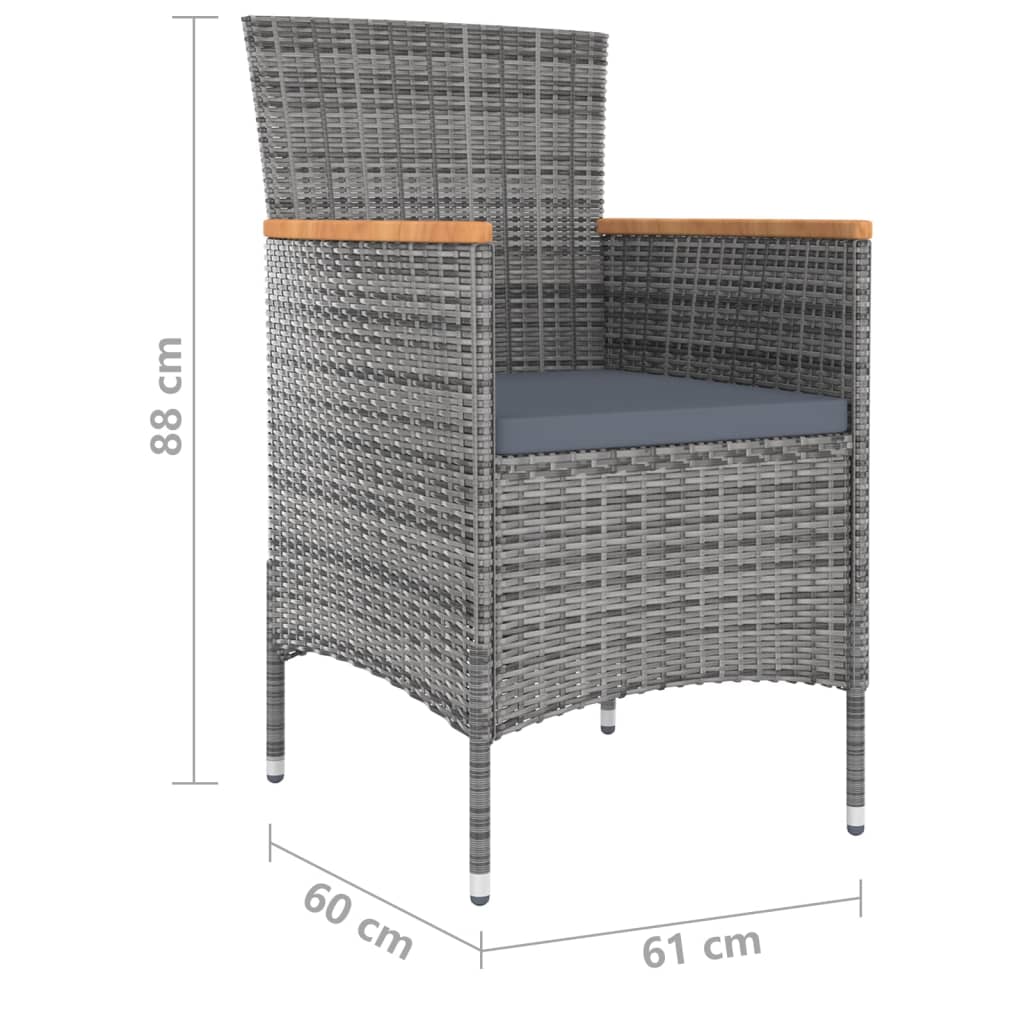 11 pcs conjunto de jantar para jardim com almofadões cinzento - Leva - Me - Contigo