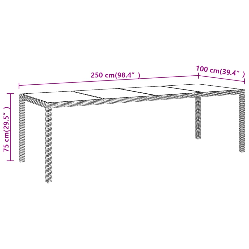 11 pcs conjunto de jantar para jardim vime PE bege - Leva - Me - Contigo