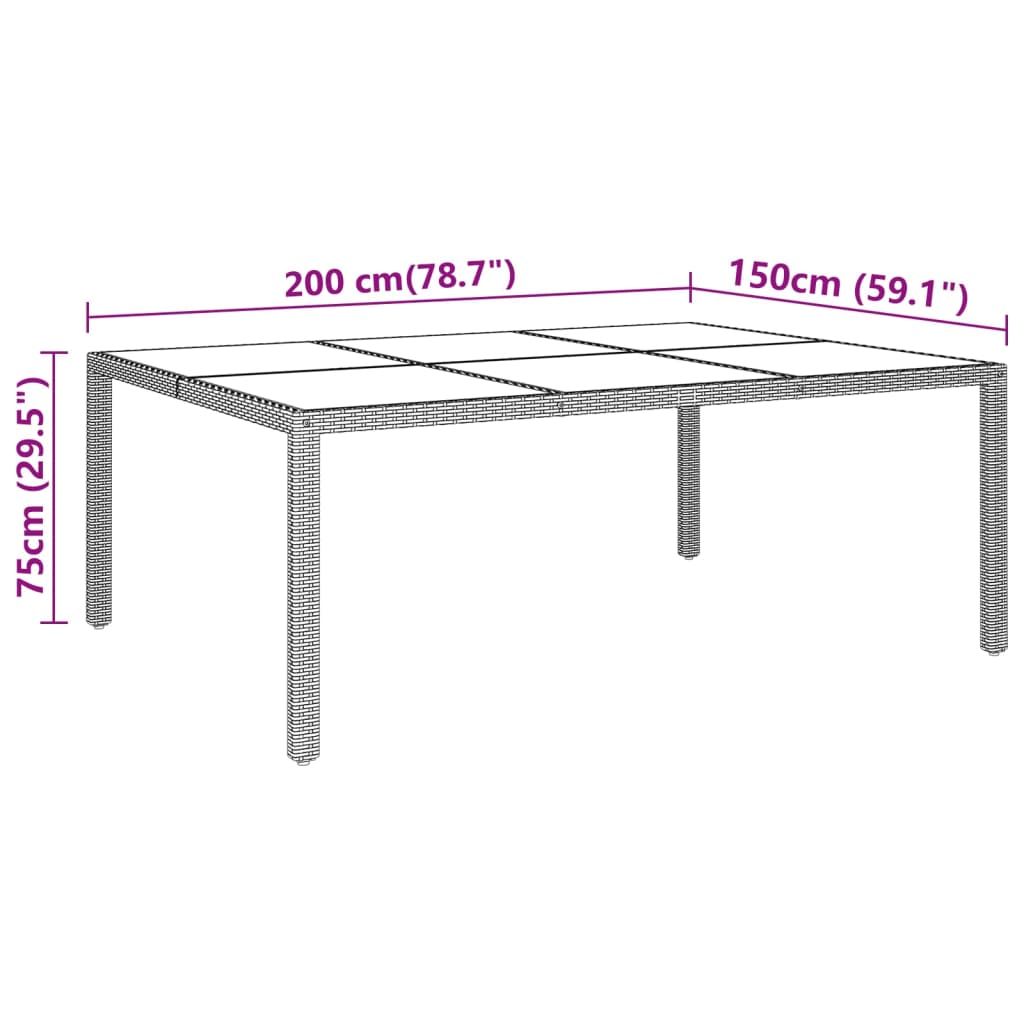 11 pcs conjunto de jantar para jardim vime PE castanho - Leva - Me - Contigo