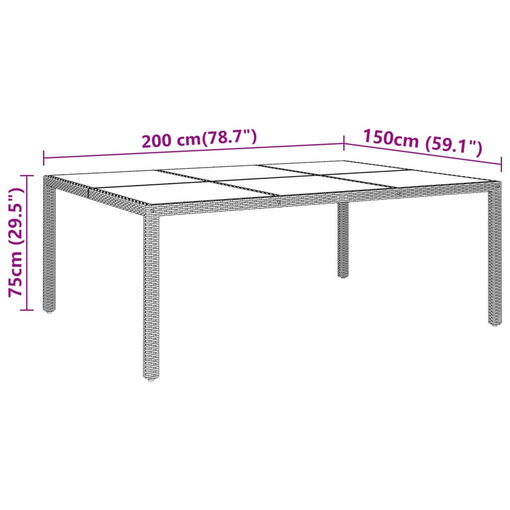 11 pcs conjunto de jantar para jardim vime PE cinzento - Leva - Me - Contigo