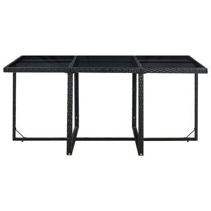 11 pcs conjunto jantar exterior com almofadões vime PE preto - Leva - Me - Contigo