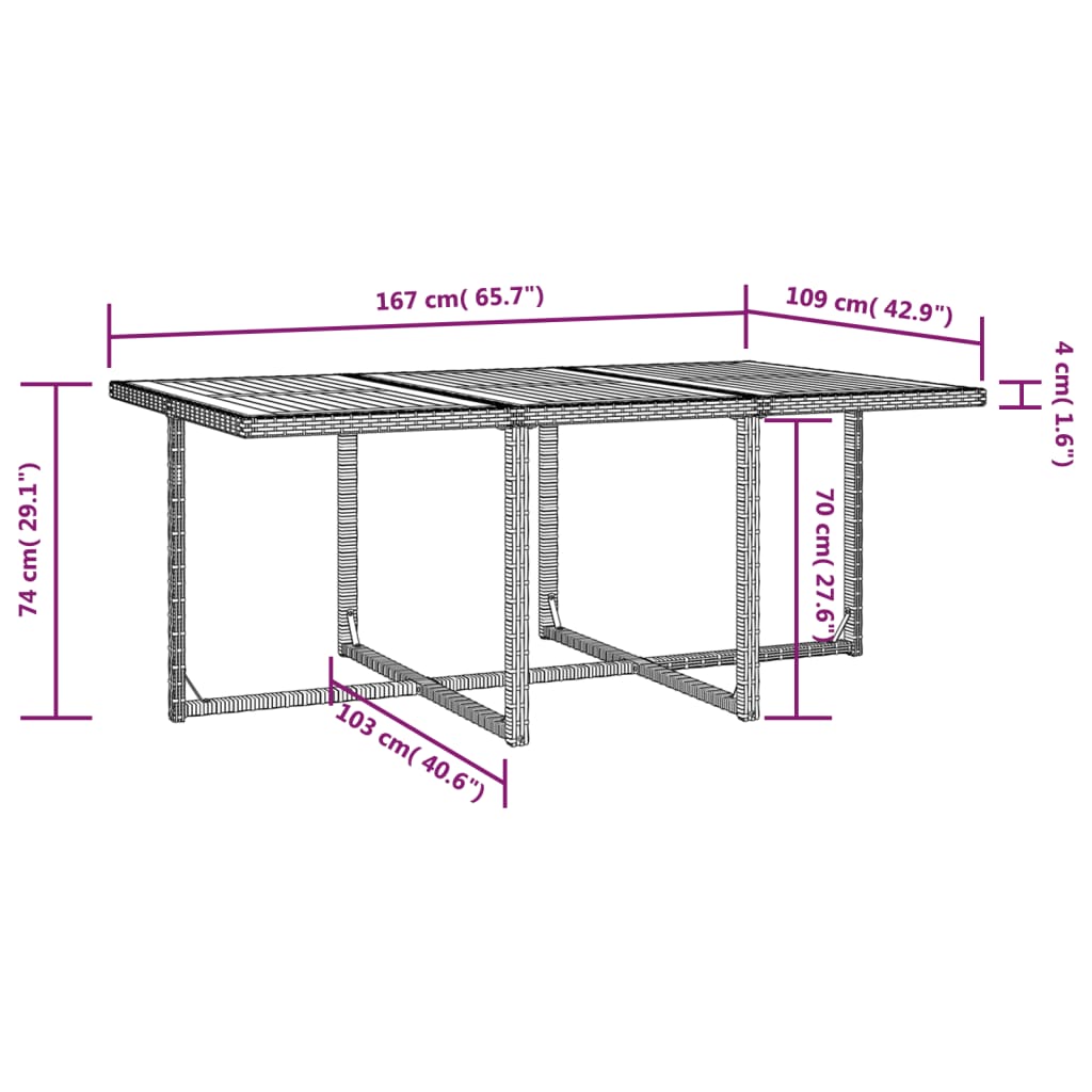 11 pcs conjunto jantar p/ exterior vime e madeira acácia preto - Leva - Me - Contigo