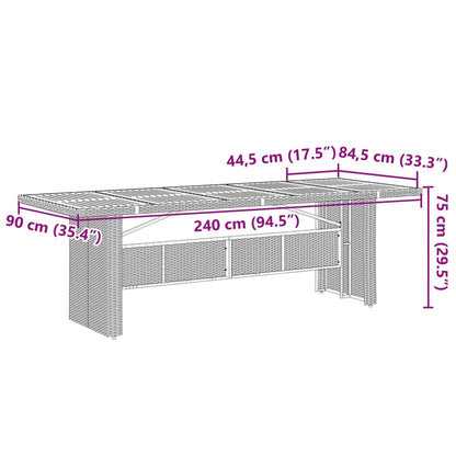 11 pcs conjunto jantar p/ jardim c/ almofadões vime PE cinzento - Leva - Me - Contigo