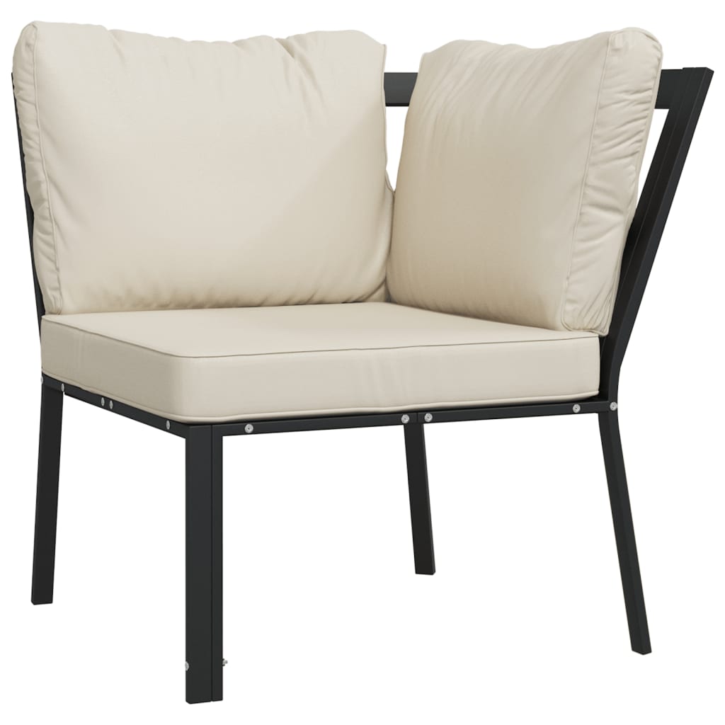 11 pcs conjunto lounge de jardim aço c/ almofadões areia - Leva - Me - Contigo