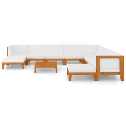 11 pcs conjunto lounge de jardim c/ almofadões acácia maciça - Leva - Me - Contigo