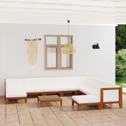 11 pcs conjunto lounge de jardim c/ almofadões acácia maciça - Leva - Me - Contigo