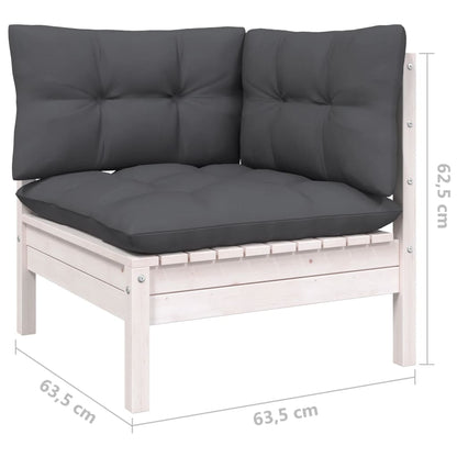 11 pcs conjunto lounge de jardim c/ almofadões pinho branco - Leva - Me - Contigo