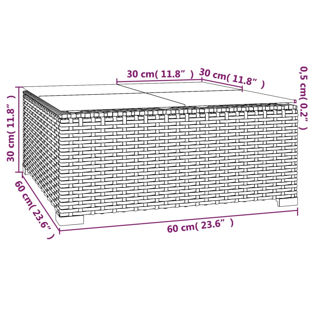 11 pcs conjunto lounge de jardim c/ almofadões vime PE castanho - Leva - Me - Contigo