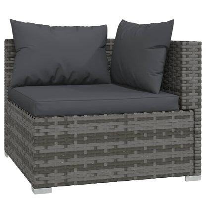 11 pcs conjunto lounge de jardim c/ almofadões vime PE cinzento - Leva - Me - Contigo