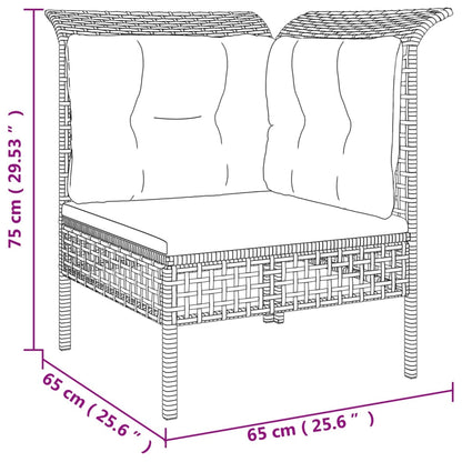 11 pcs conjunto lounge de jardim c/ almofadões vime PE cinzento - Leva - Me - Contigo