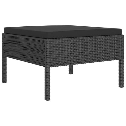 11 pcs conjunto lounge de jardim c/ almofadões vime PE preto - Leva - Me - Contigo