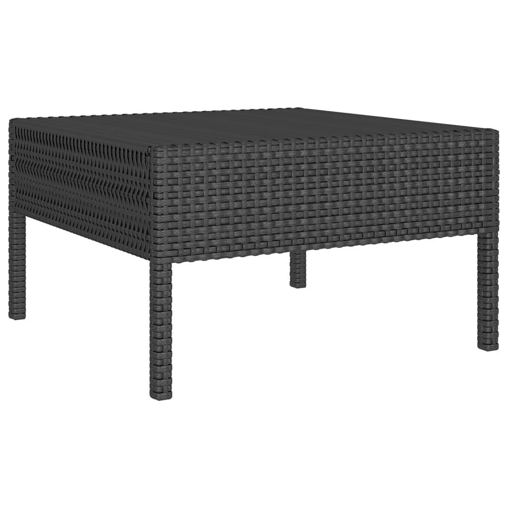 11 pcs conjunto lounge de jardim c/ almofadões vime PE preto - Leva - Me - Contigo