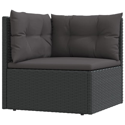 11 pcs conjunto lounge de jardim c/ almofadões vime PE preto - Leva - Me - Contigo