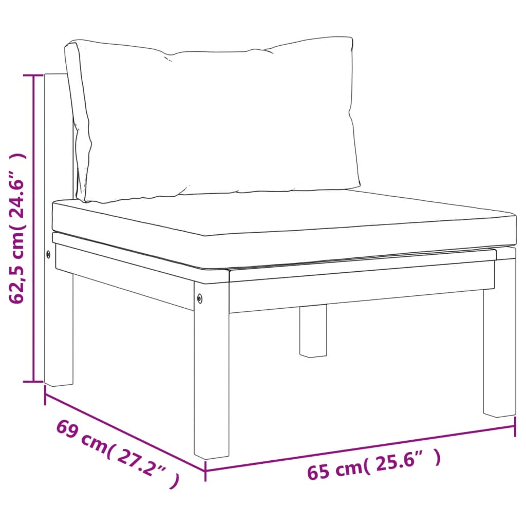 11 pcs conjunto lounge de jardim com almofadões acácia maciça - Leva - Me - Contigo