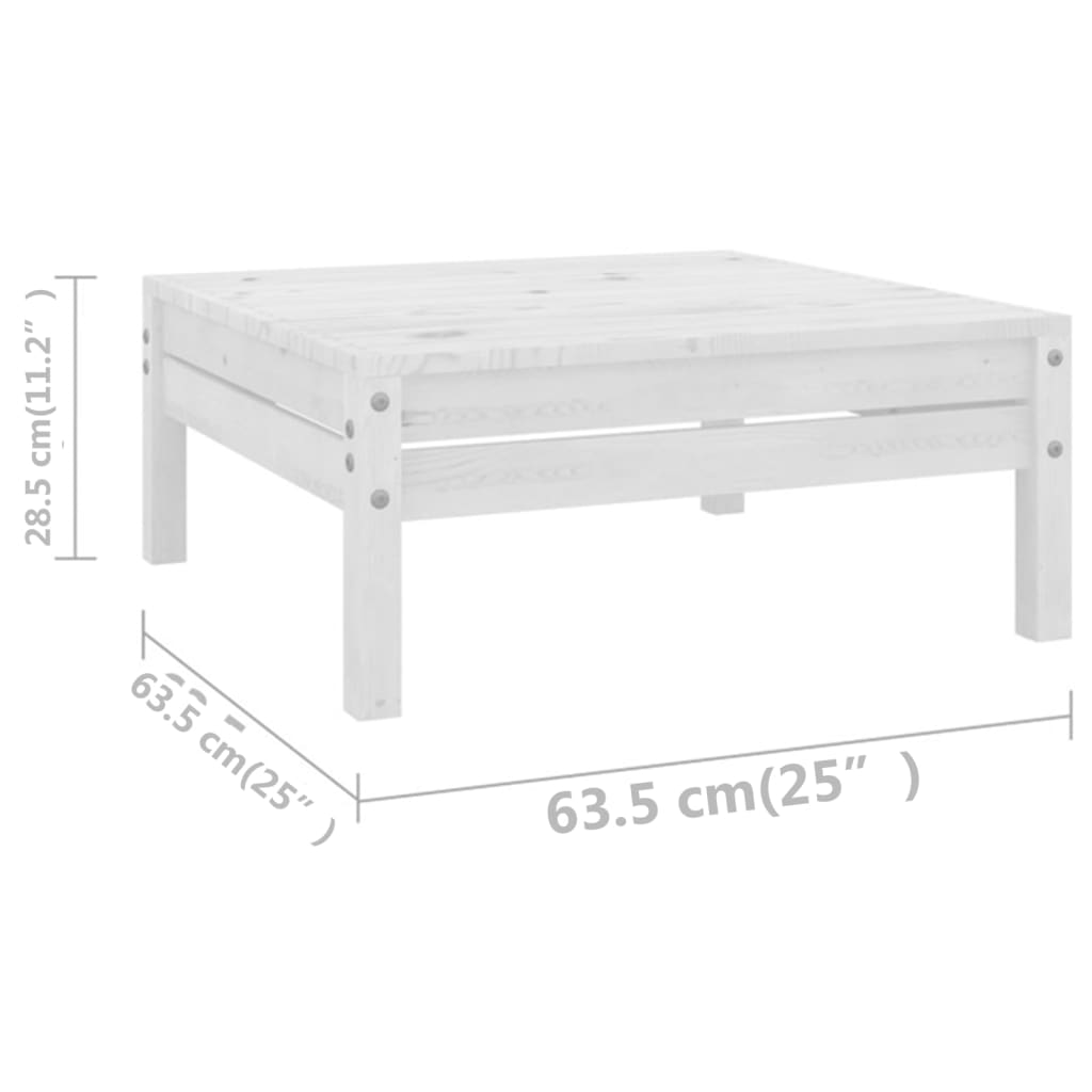 11 pcs conjunto lounge de jardim pinho maciço branco - Leva - Me - Contigo