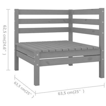 11 pcs conjunto lounge de jardim pinho maciço cinzento - Leva - Me - Contigo