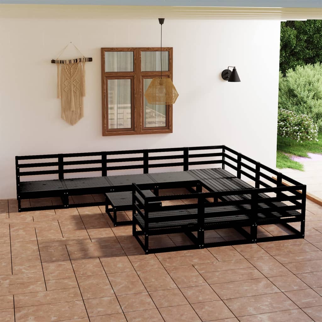 11 pcs conjunto lounge de jardim pinho maciço - Leva - Me - Contigo