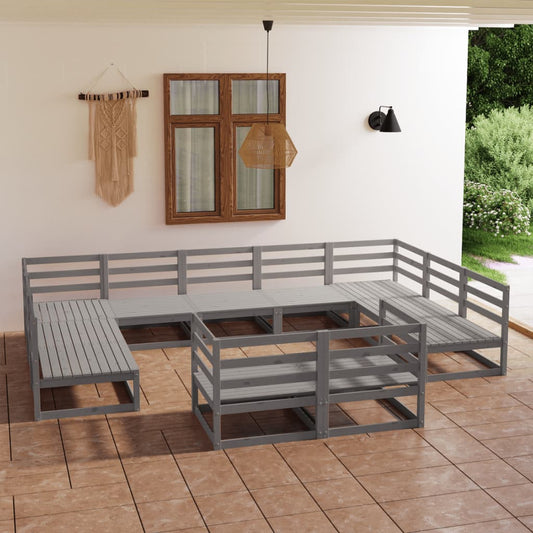 11 pcs conjunto lounge de jardim pinho maciço - Leva - Me - Contigo