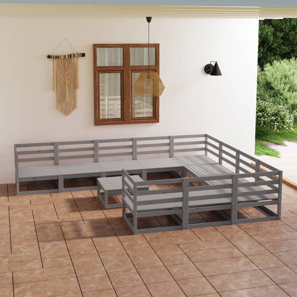 11 pcs conjunto lounge de jardim pinho maciço - Leva - Me - Contigo