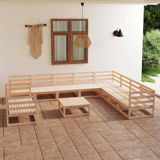 11 pcs conjunto lounge de jardim pinho maciço - Leva - Me - Contigo