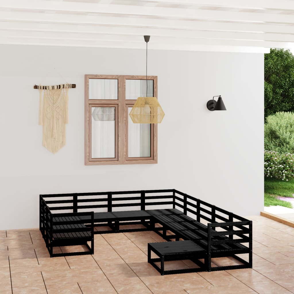 11 pcs conjunto lounge de jardim pinho maciço - Leva - Me - Contigo