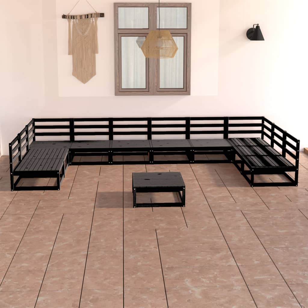 11 pcs conjunto lounge de jardim pinho maciço - Leva - Me - Contigo