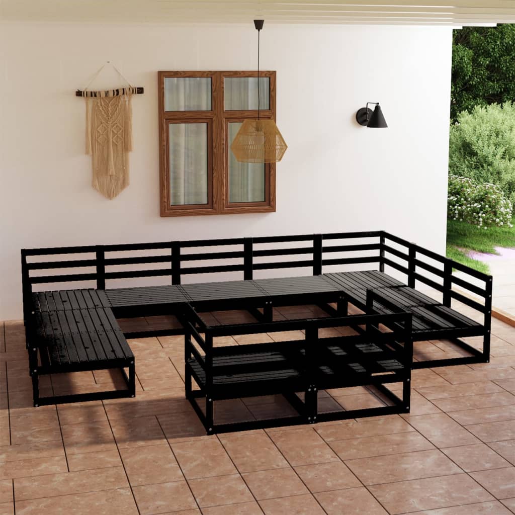 11 pcs conjunto lounge de jardim pinho maciço - Leva - Me - Contigo