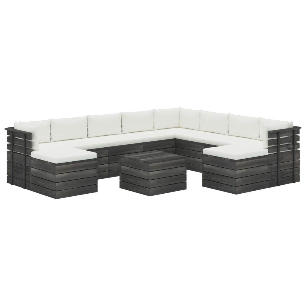 11 pcs conjunto lounge de paletes com almofadões pinho maciço - Leva - Me - Contigo