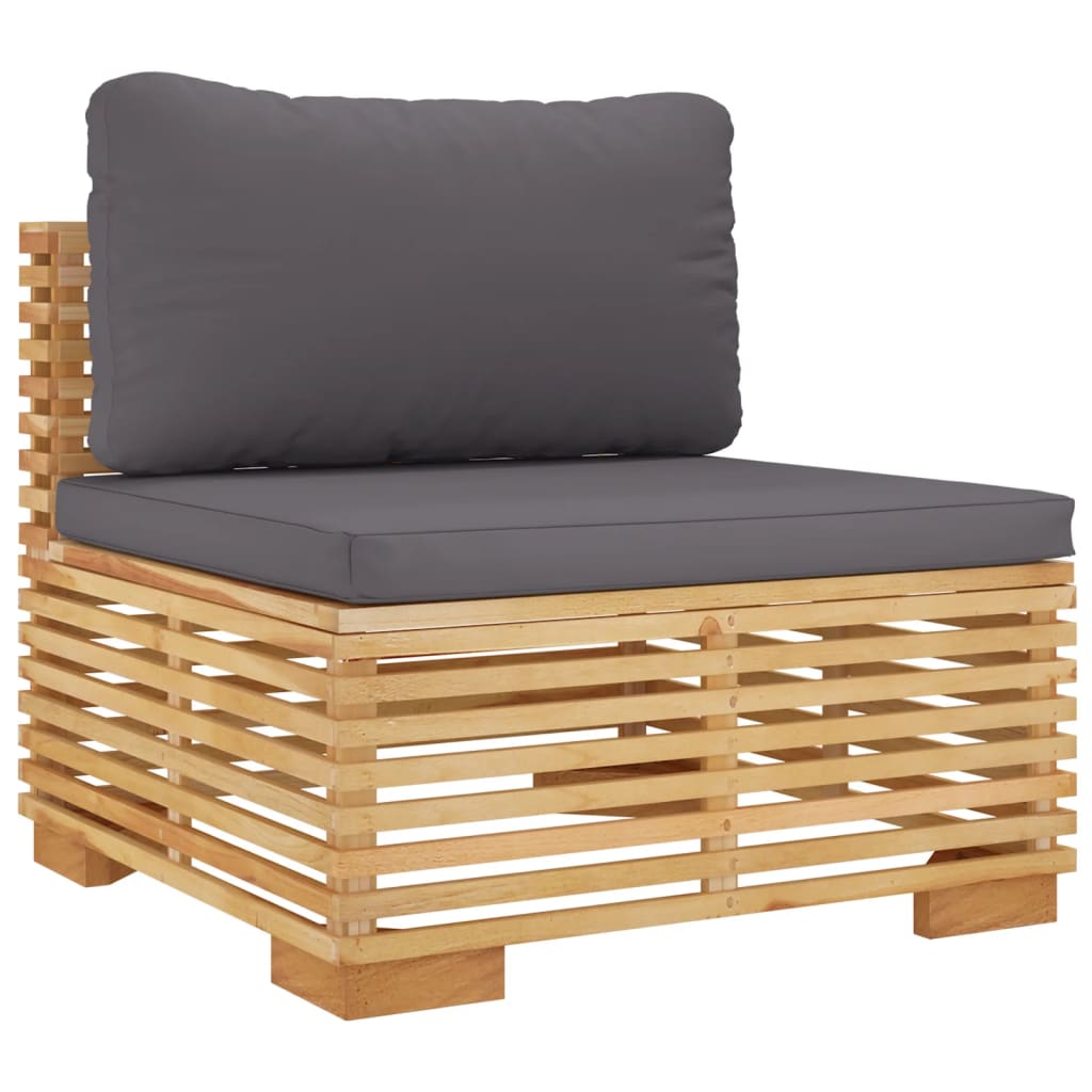 11 pcs conjunto lounge jardim c/ almofadões madeira teca maciça - Leva - Me - Contigo