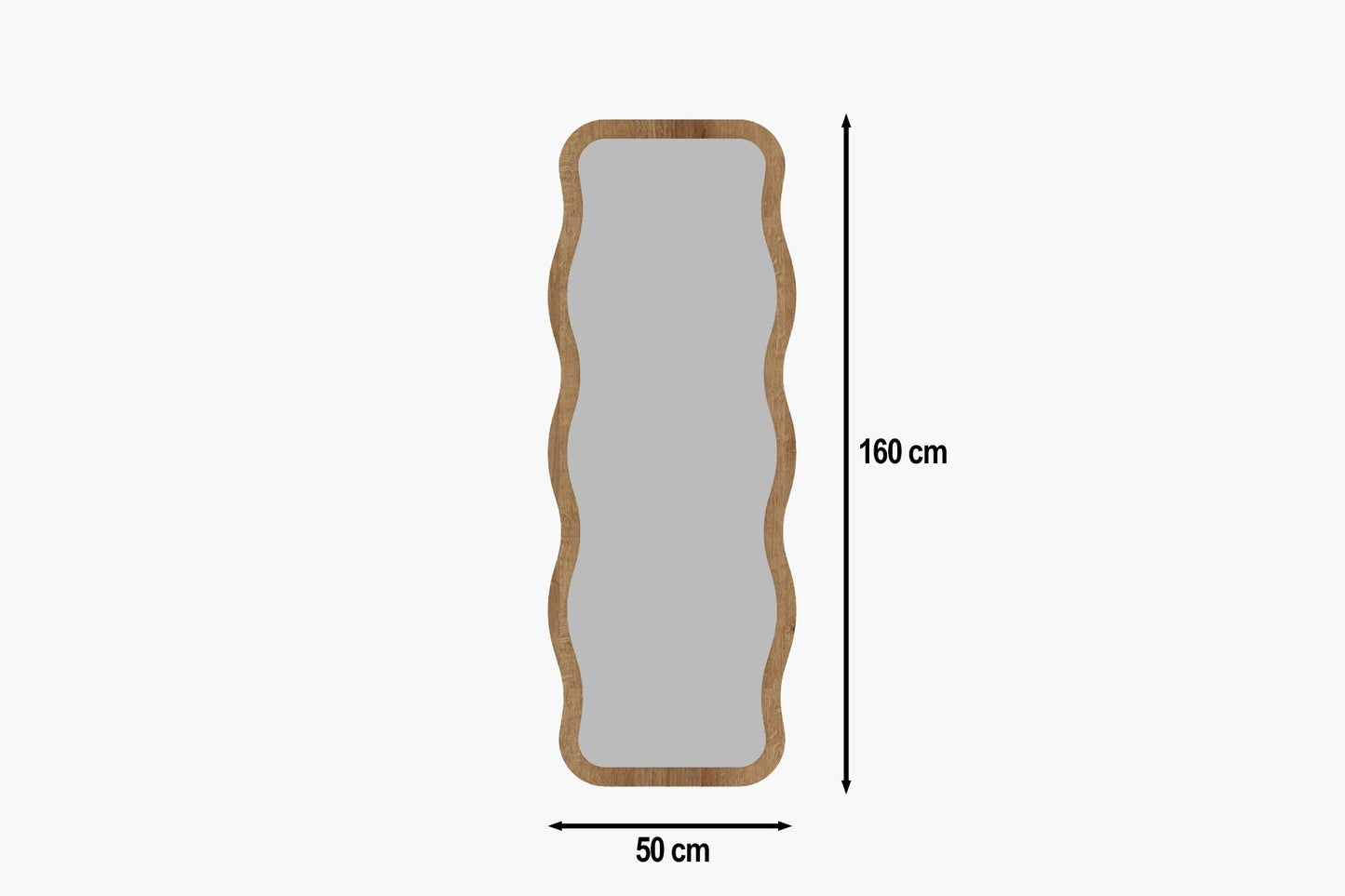 Espelho de Pé/Parede "Aror" - Flotal-E Ecológico – 50x160 cm, Cor Natural - Design Moderno