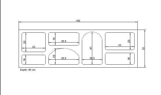 Aparador "Vienna" - Branco - 160x51x38 cm - Design Moderno