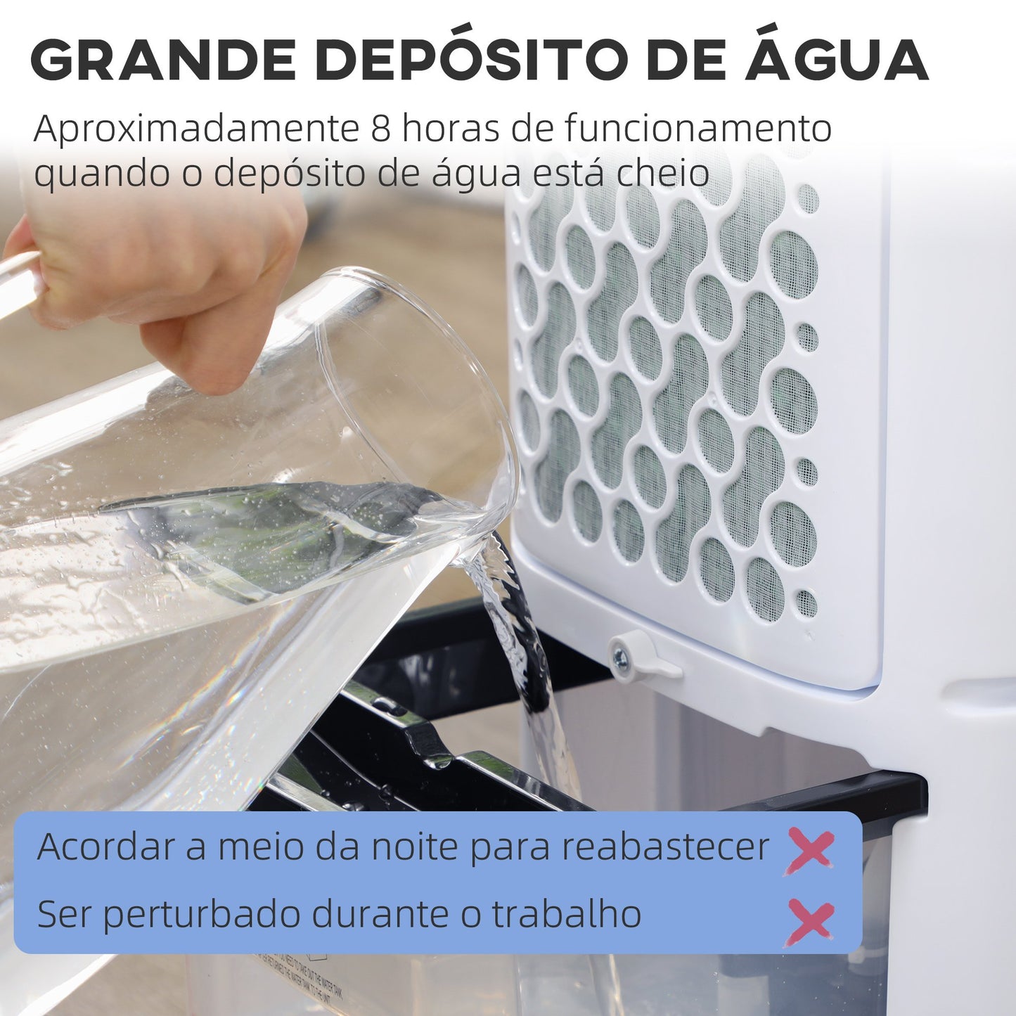 HOMCOM Climatizador Refrigerador de Ar Portátil 3,5 L 3 em 1 Climatizador Humidificador Ventoinha 65W Ecrã LED Controlo Remoto Temporizador Oscilação 3 Velocidades 3 Modos 24,5x27x60 cm Branco