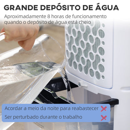 HOMCOM Climatizador Refrigerador de Ar Portátil 3,5 L 3 em 1 Climatizador Humidificador Ventoinha 65W Ecrã LED Controlo Remoto Temporizador Oscilação 3 Velocidades 3 Modos 24,5x27x60 cm Branco