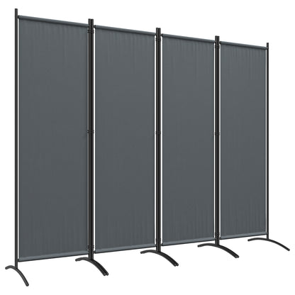 Outsunny Biombo Separador de Ambientes de 4 Painéis Biombo Dobrável 221x172 cm com Pés Largos Biombo Exterior para Terraço Pátio Jardim Cinza Escuro