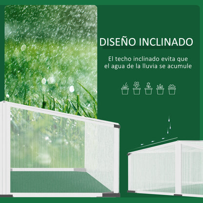 Outsunny Estufa de Jardim 120x100x41cm Policarbonato e Alumínio com Teto se Abre Estufa para Cultivo de Plantas Flores Transparente e Prata