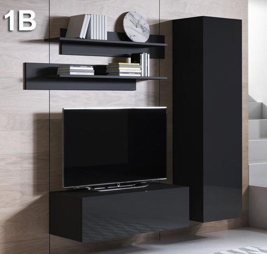 Conjunto de muebles Leiko 1B negro (1,6m)